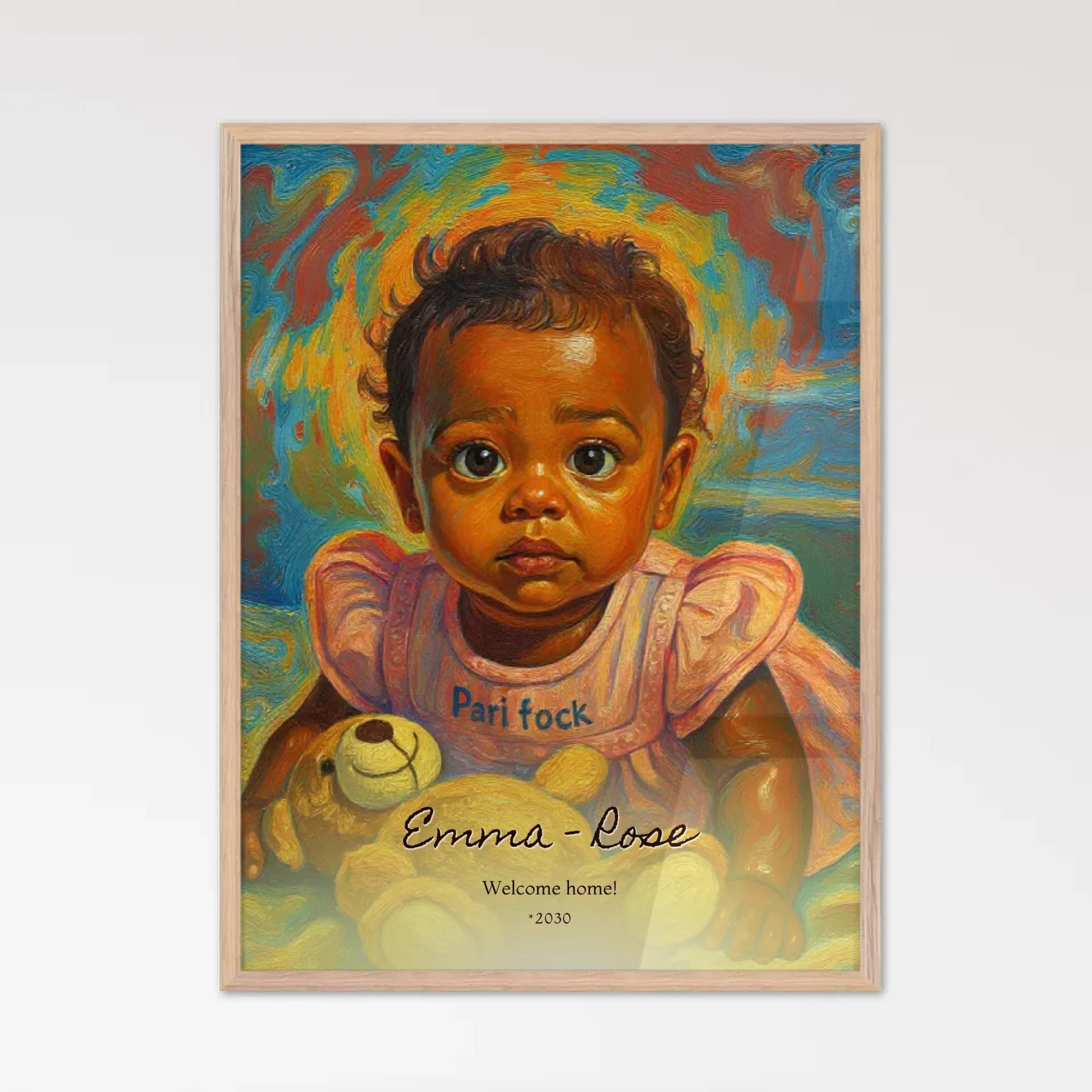 Contemporary Portrait Natural Wooden Framed