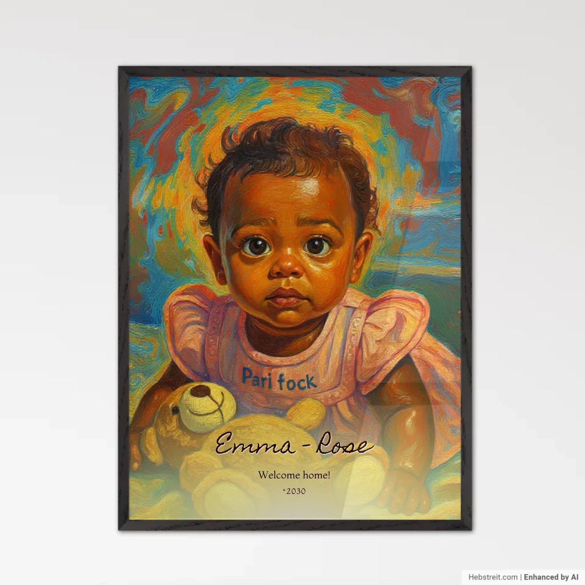 Contemporary Portrait Black Wooden Framed