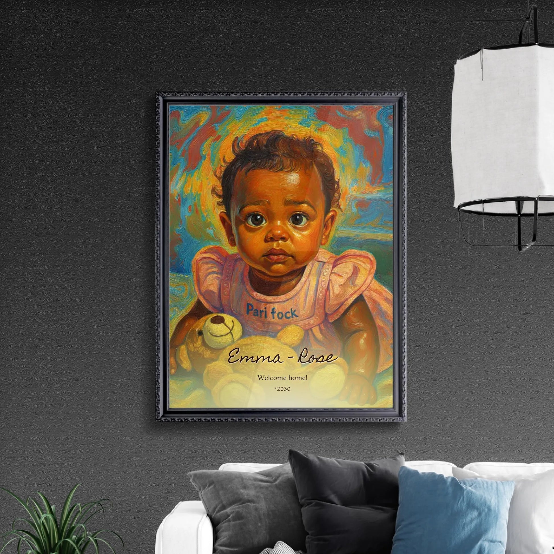 Colorful Wall Art in Retro Black Frame