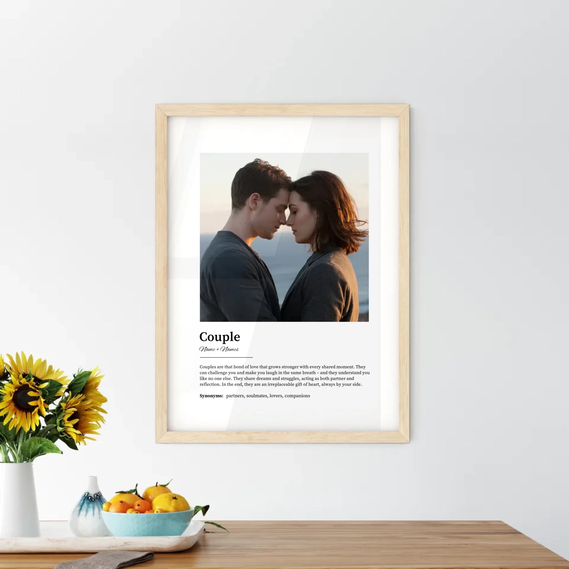 Framed Watercolor Art in Kitchen