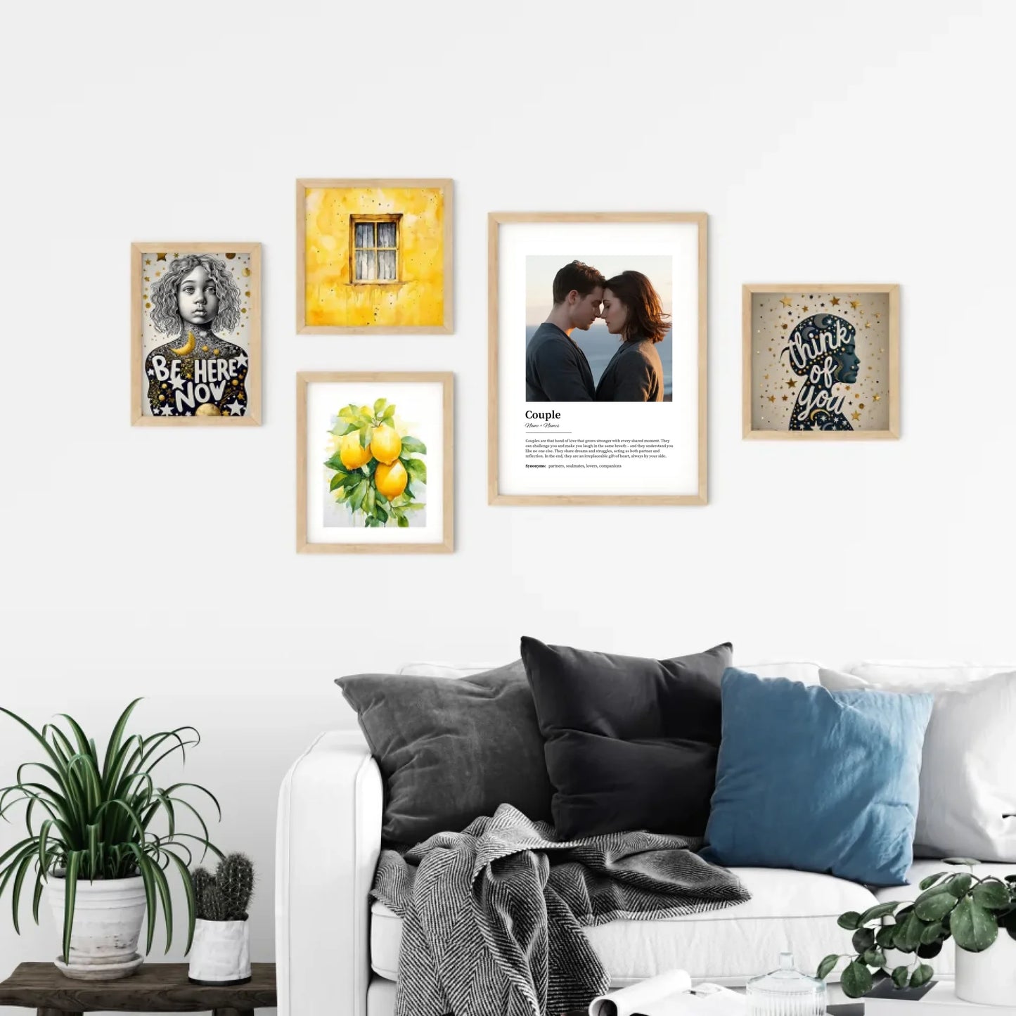 Custom Creative Art posters in living room