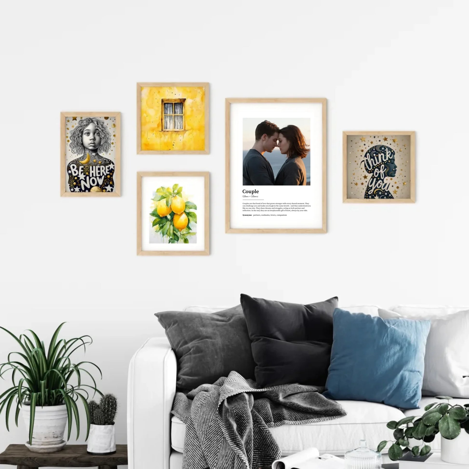 Custom Creative Art posters in living room