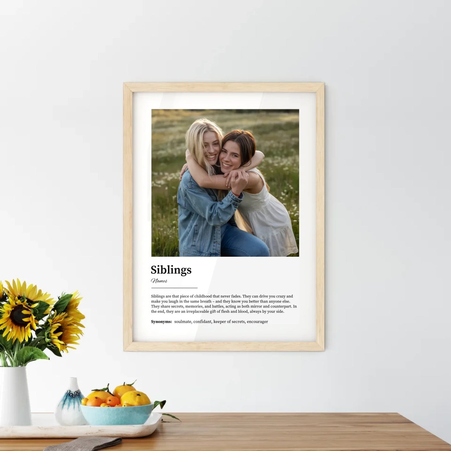 Framed Colorful Art Poster in kitchen