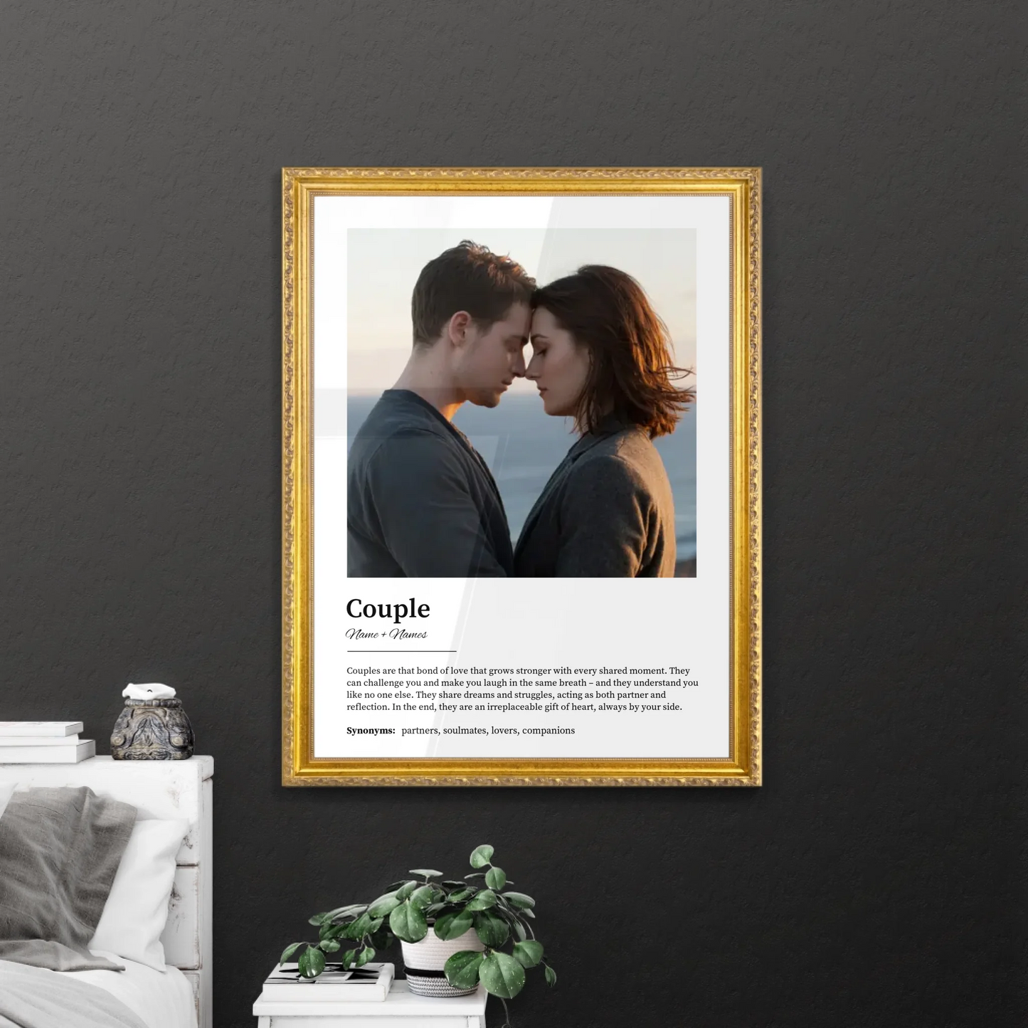 Wall Art in Retro Golden Frame