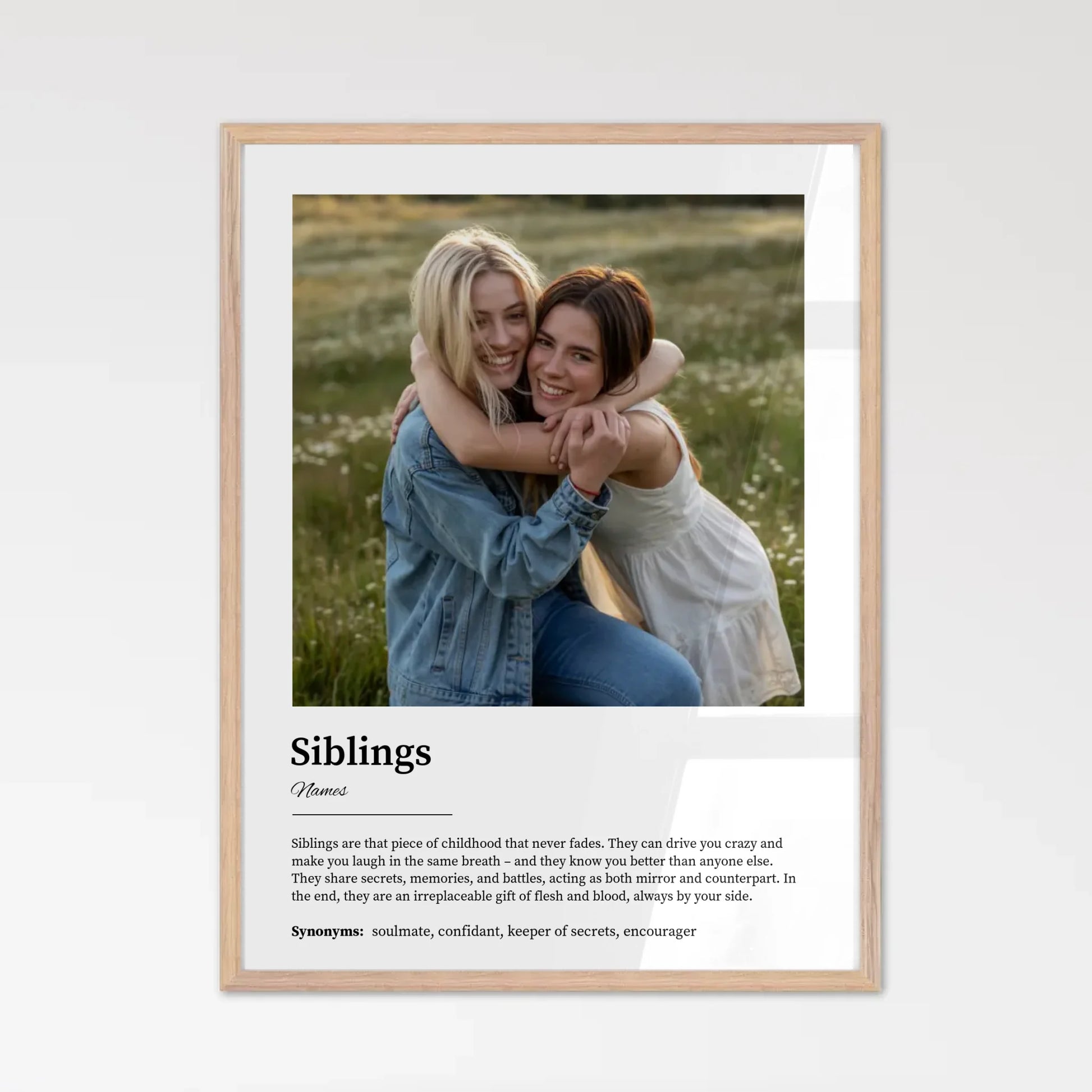 Natural Framed Custom Map Print