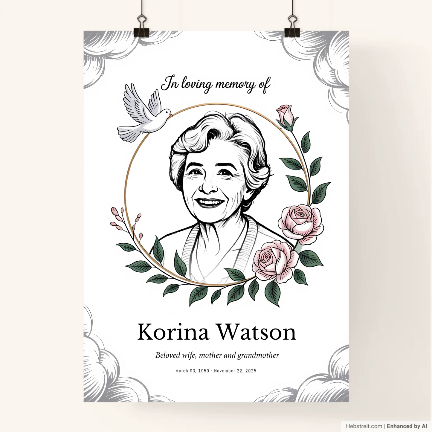 Custom Memorial Art Sketch