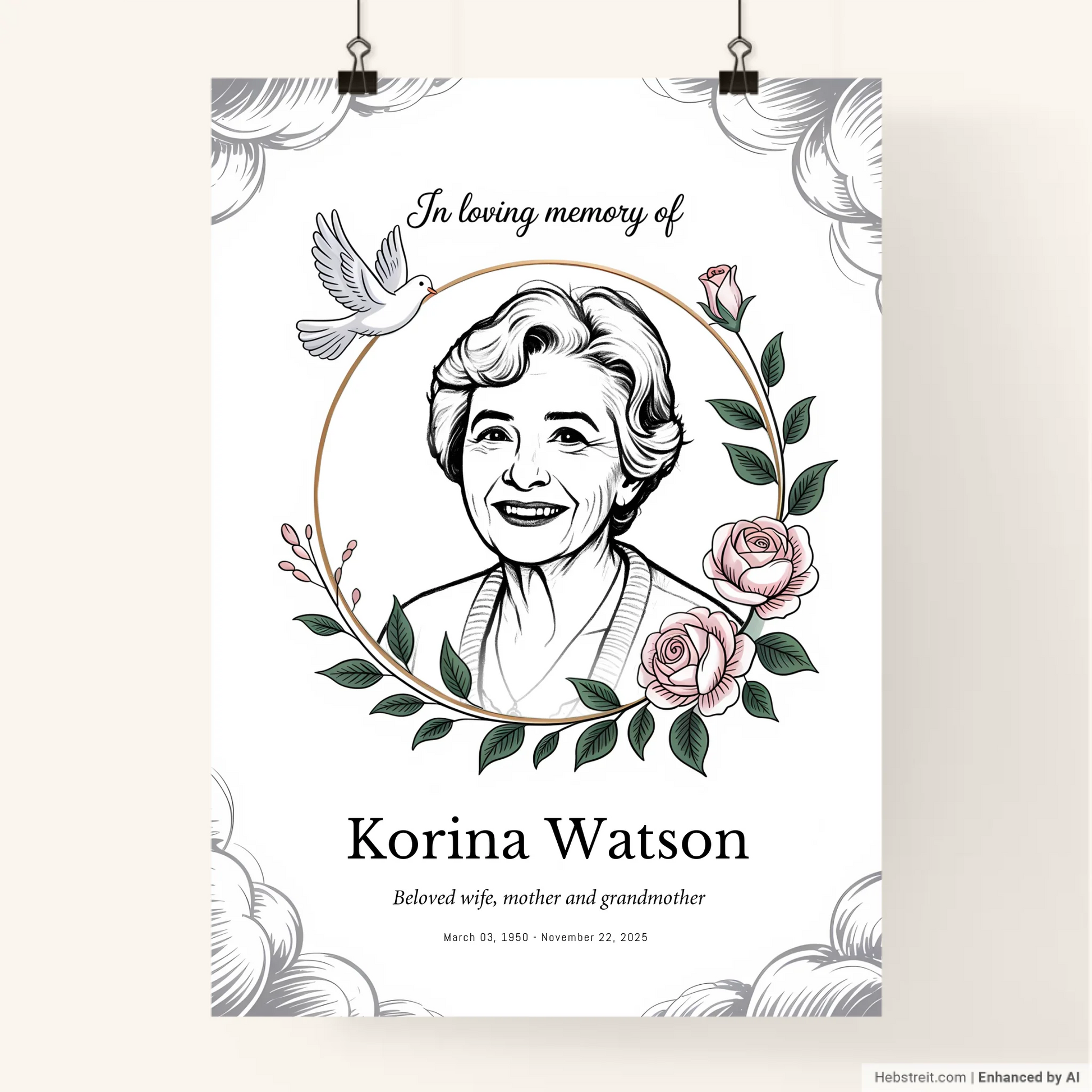 Custom Memorial Art Sketch