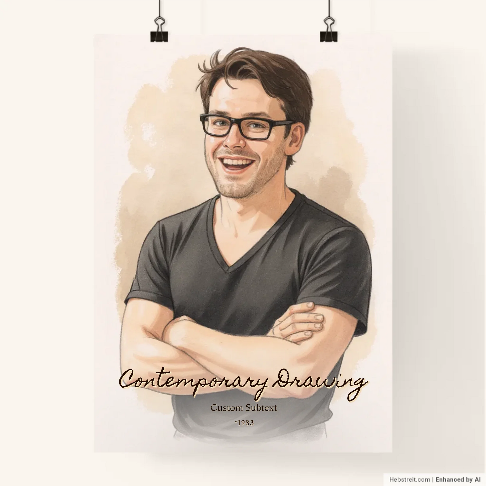 Custom Contemporary Portrait Drawing Print