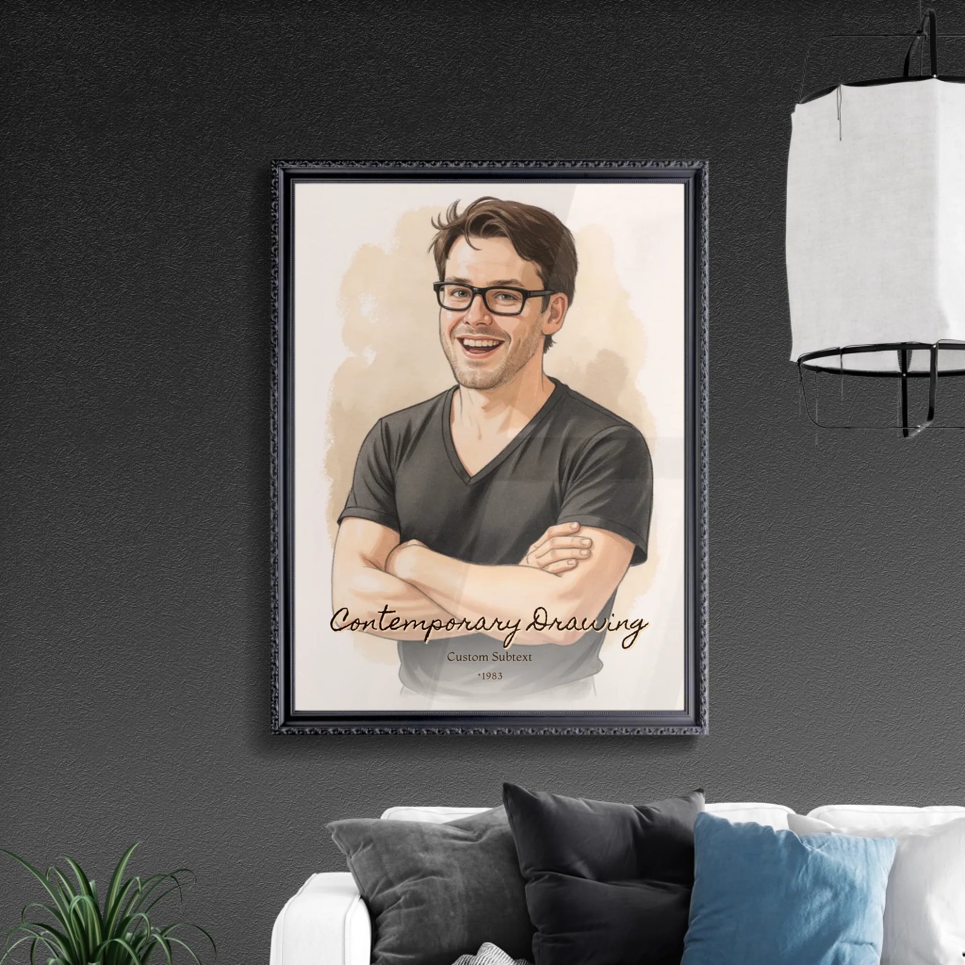 Contemporary Wall Art in Retro Black Frame