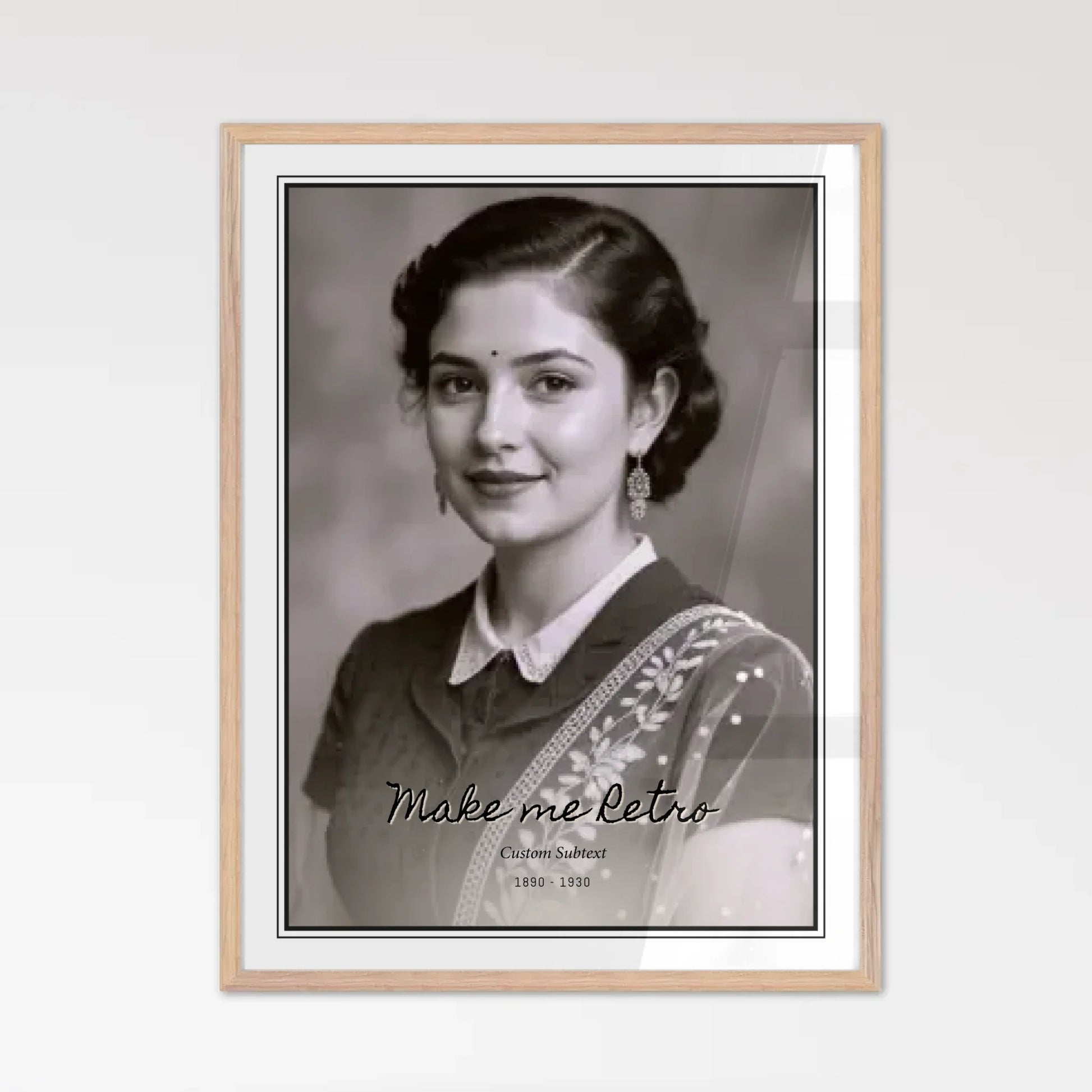 Minimal Custom Map Natural Wooden Framed