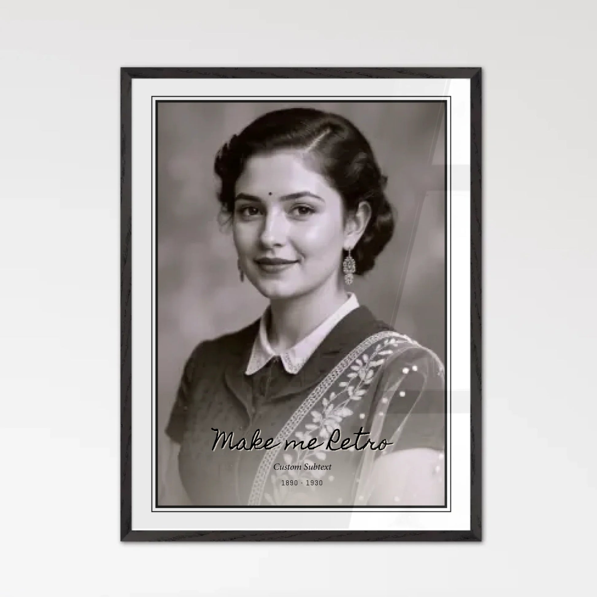 Minimal Custom Map Black Wooden Framed