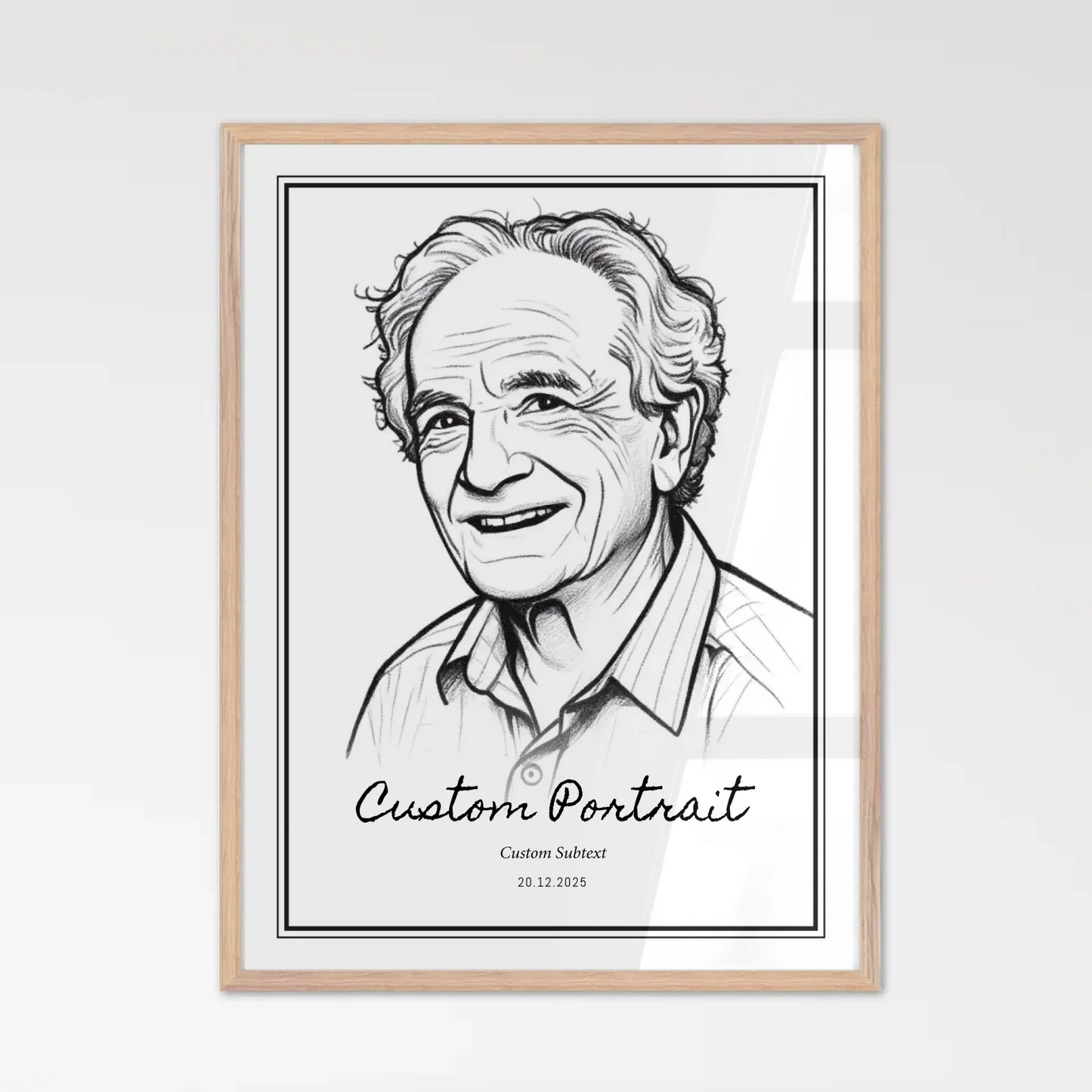 Natural Framed Custom Portrait Poster