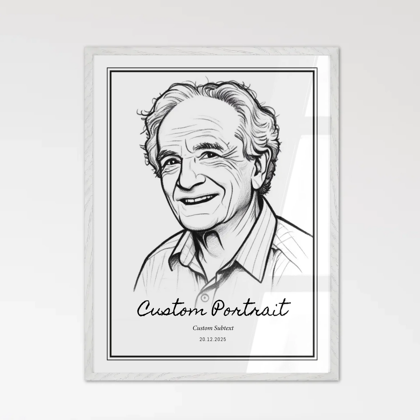 White Framed Custom Portrait Poster