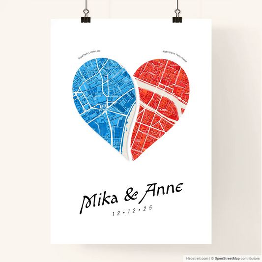 Custom Duo City Map Art