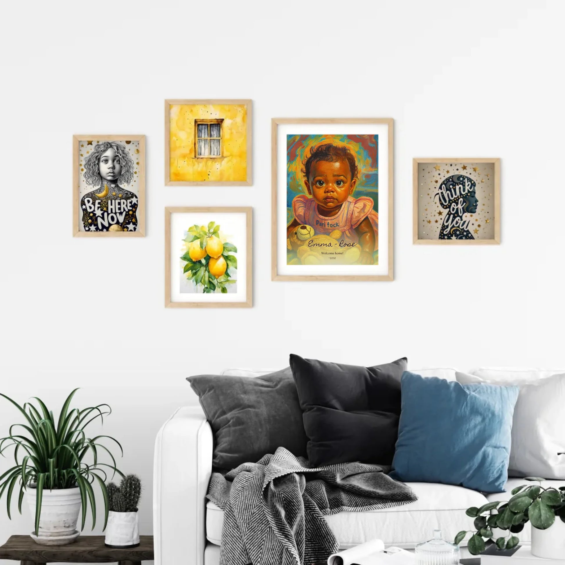 Framed Colorful Art Portrait