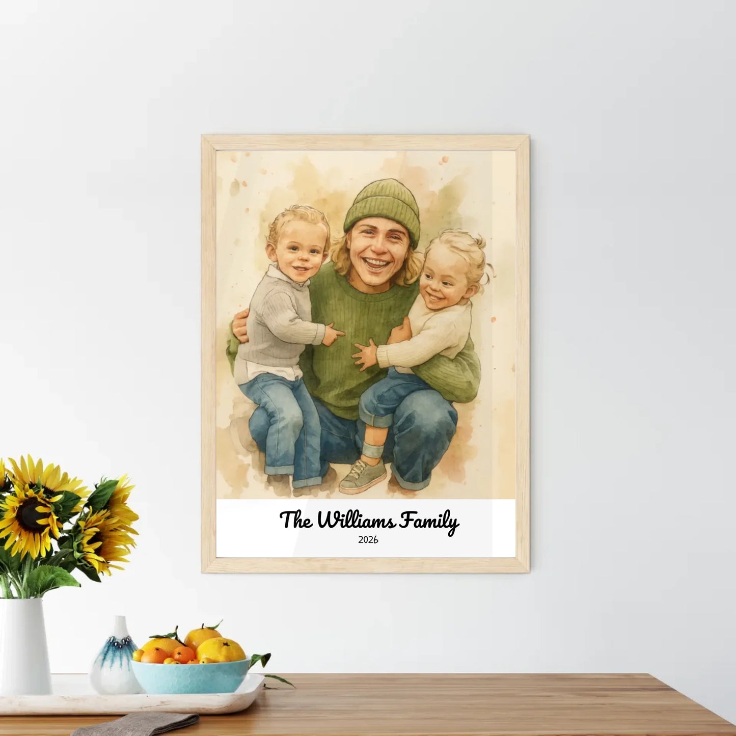 Custom Portrait Painting - Wooden Framed