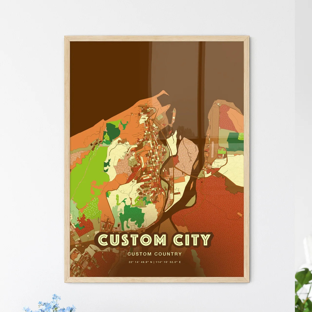 Custom FARMHOUSE City Map Two-toned Creative Hometown City Poster - Design your own map poster now!