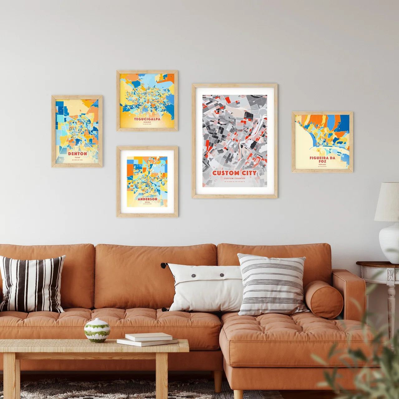 Custom MODERN GREY City Map Two-toned Creative Hometown City Poster - Design your own map poster now!