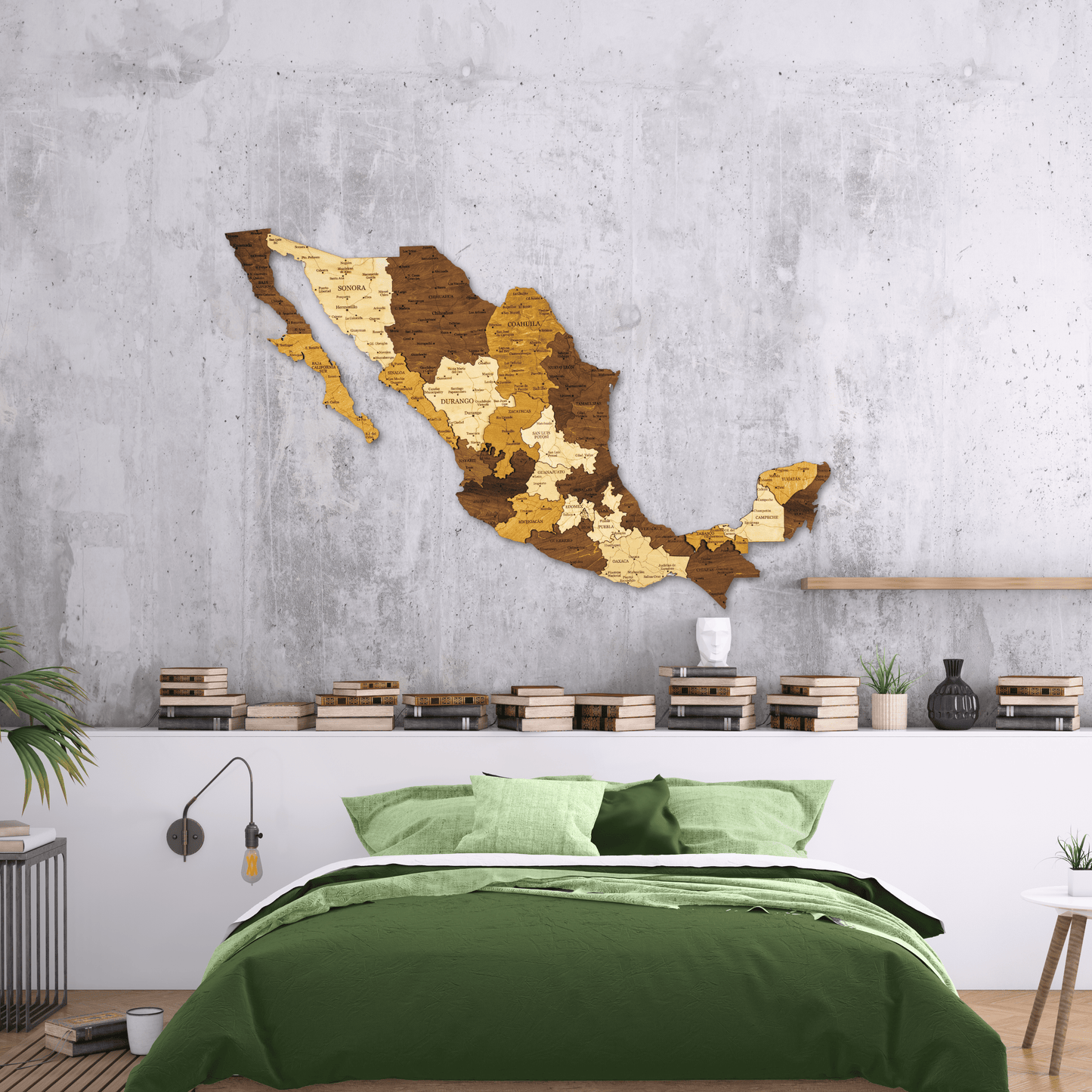 Wooden Mexico Wall Map – Stylish Handmade Decor for Home or Business