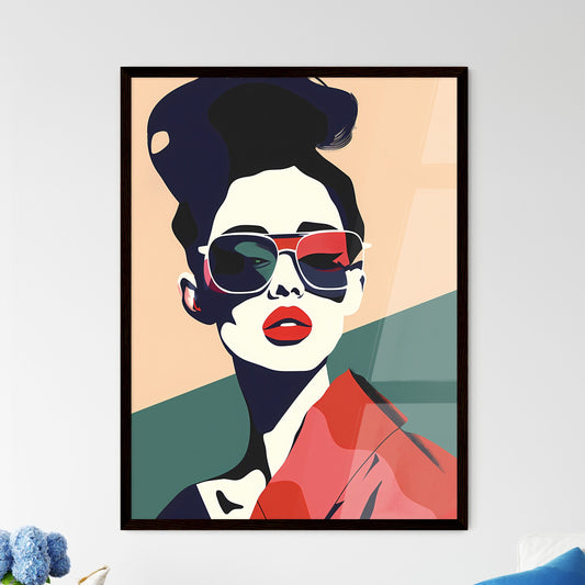 Vibrant Painting: Portrait of a Top Model in Sunglasses Default Title