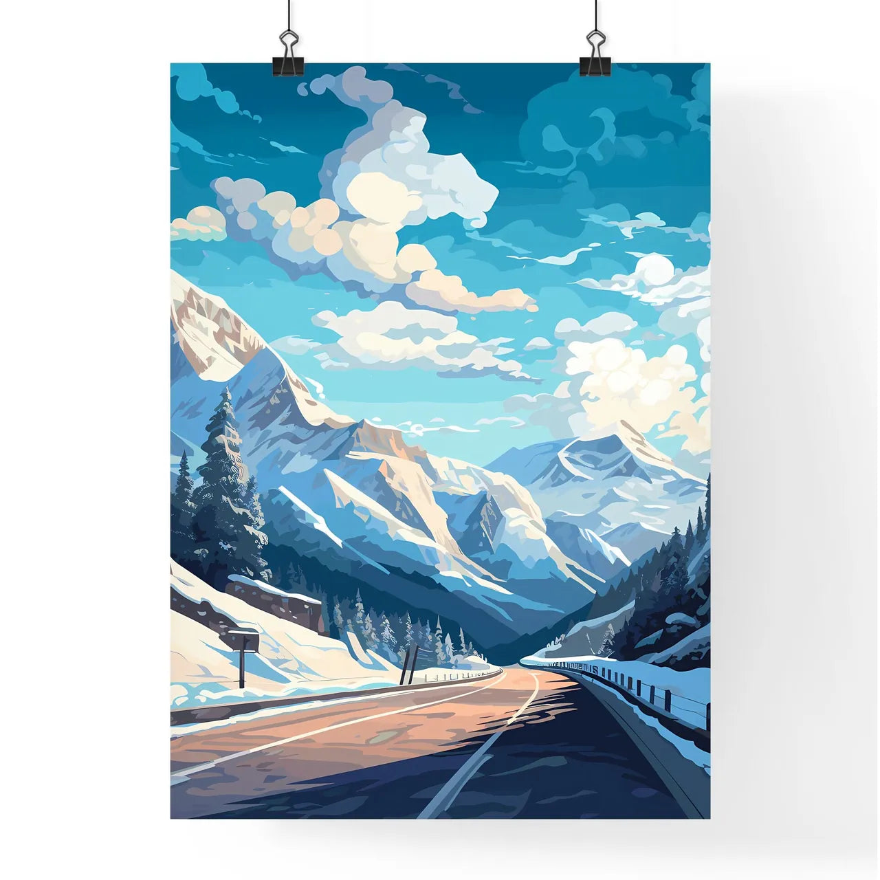 Road In The Mountains Art Prin Poster