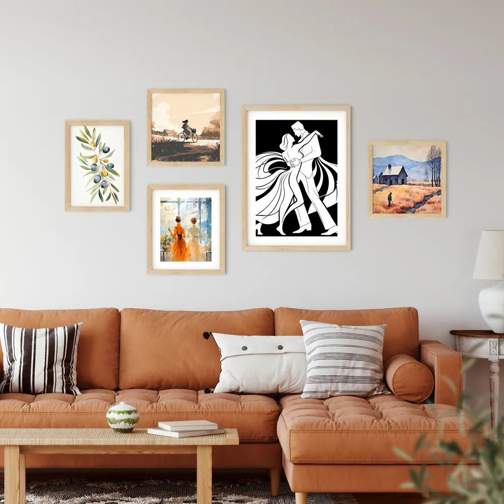 Couple Dancing Together Art Prin Framed Print