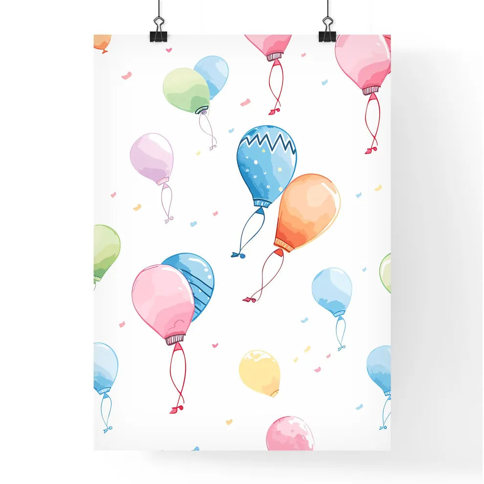 Pattern Of Colorful Balloons Art Prin Poster