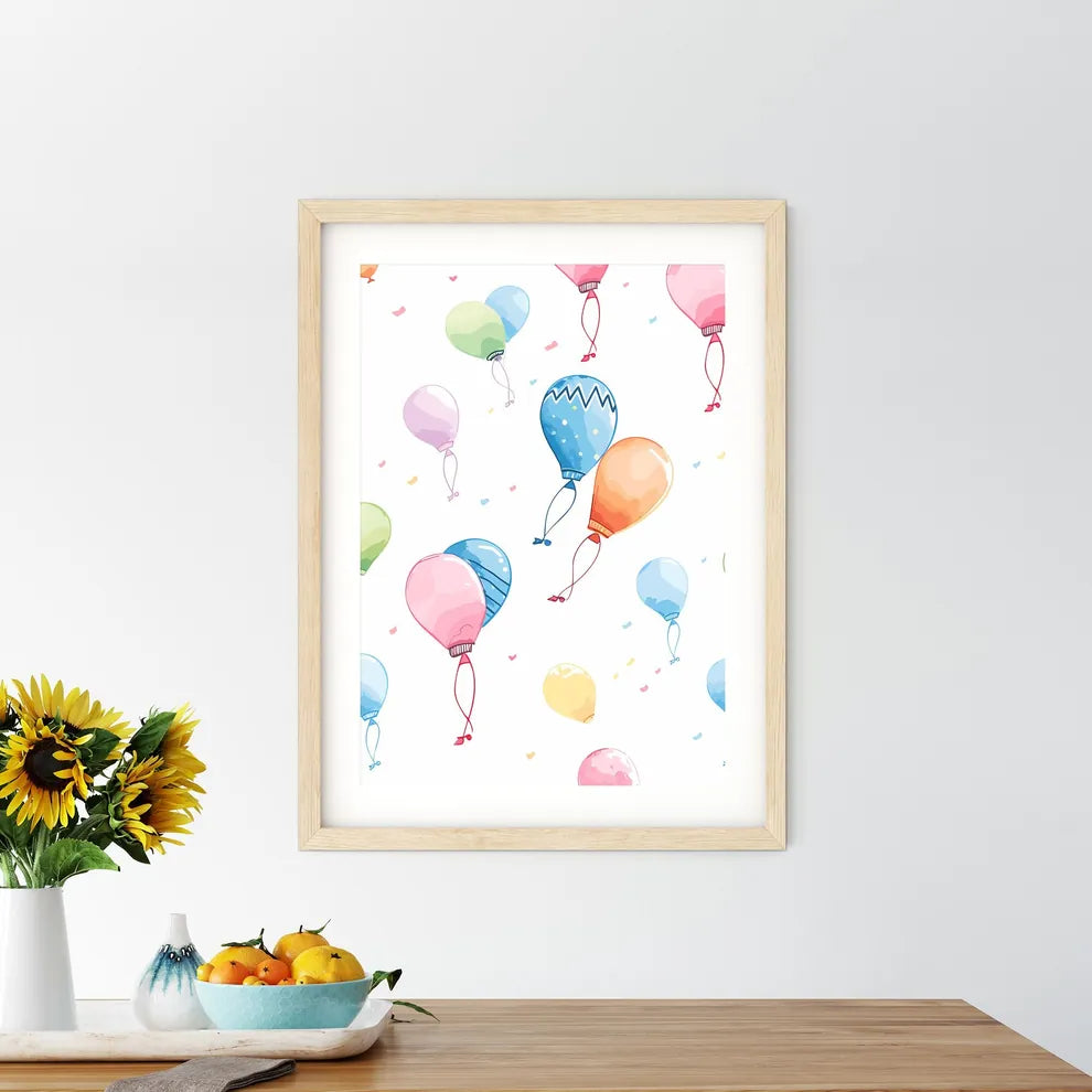Pattern Of Colorful Balloons Art Prin - Kitchen Hangings