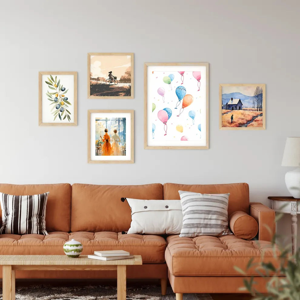 Pattern Of Colorful Balloons Art Prin Framed Print