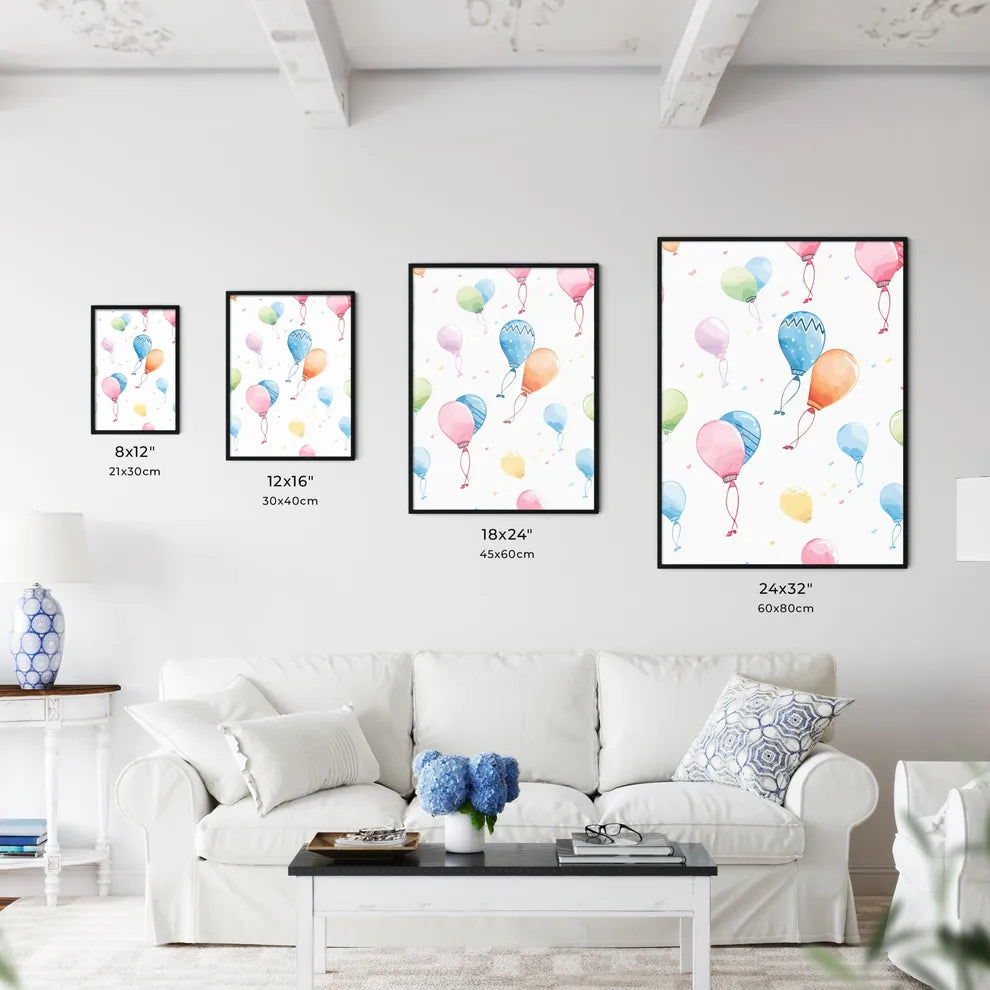 Pattern Of Colorful Balloons Art Prin Wall Art