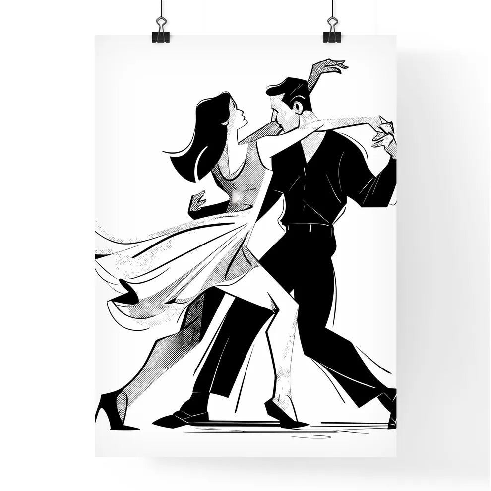Man And Woman Dancing Art Prin Poster
