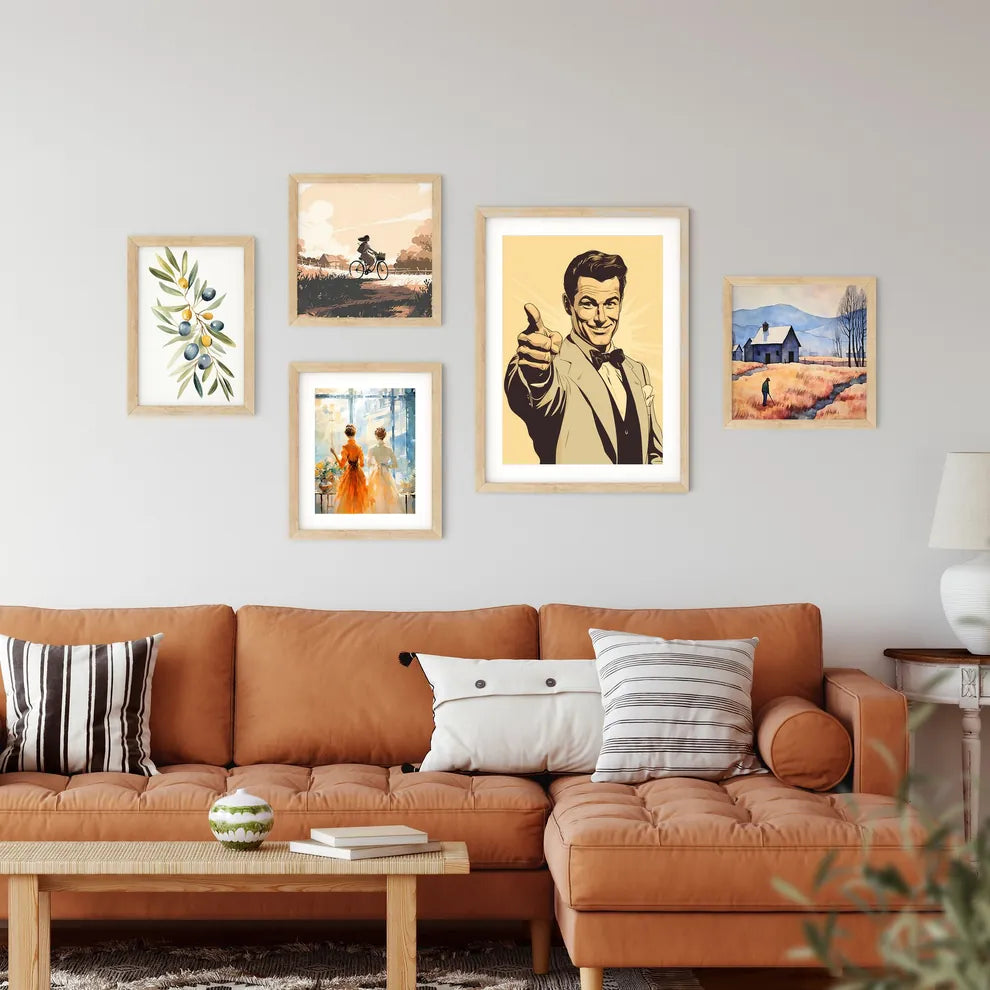 Man In A Suit Pointing His Finger Art Prin Framed Print