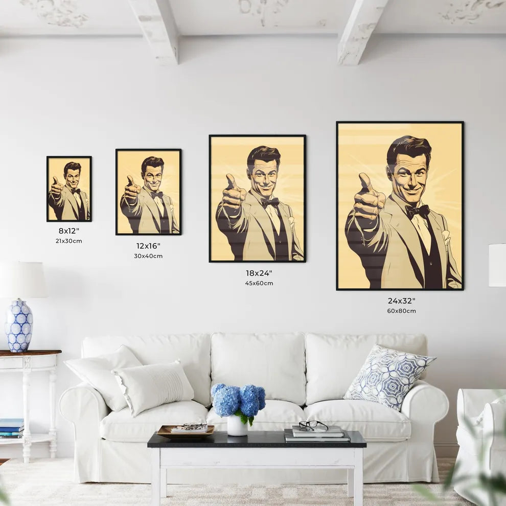 Man In A Suit Pointing His Finger Art Prin Wall Art