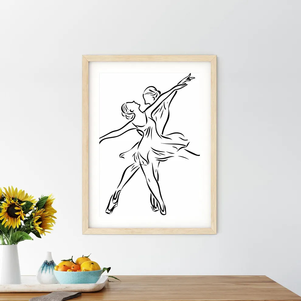 Drawing Of Two Women Dancing Art Prin - Kitchen Hangings