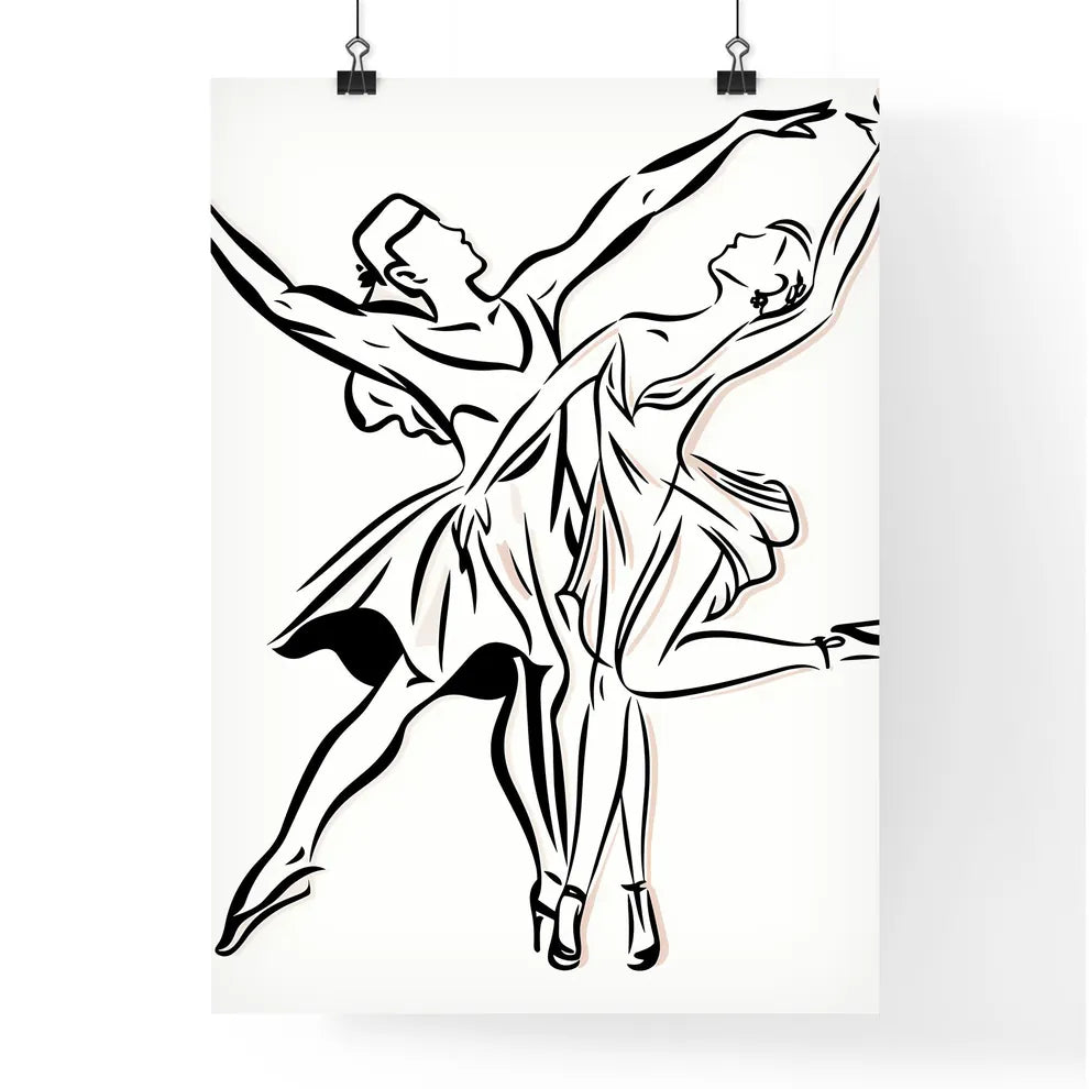 Couple Of Women Dancing Art Prin Poster