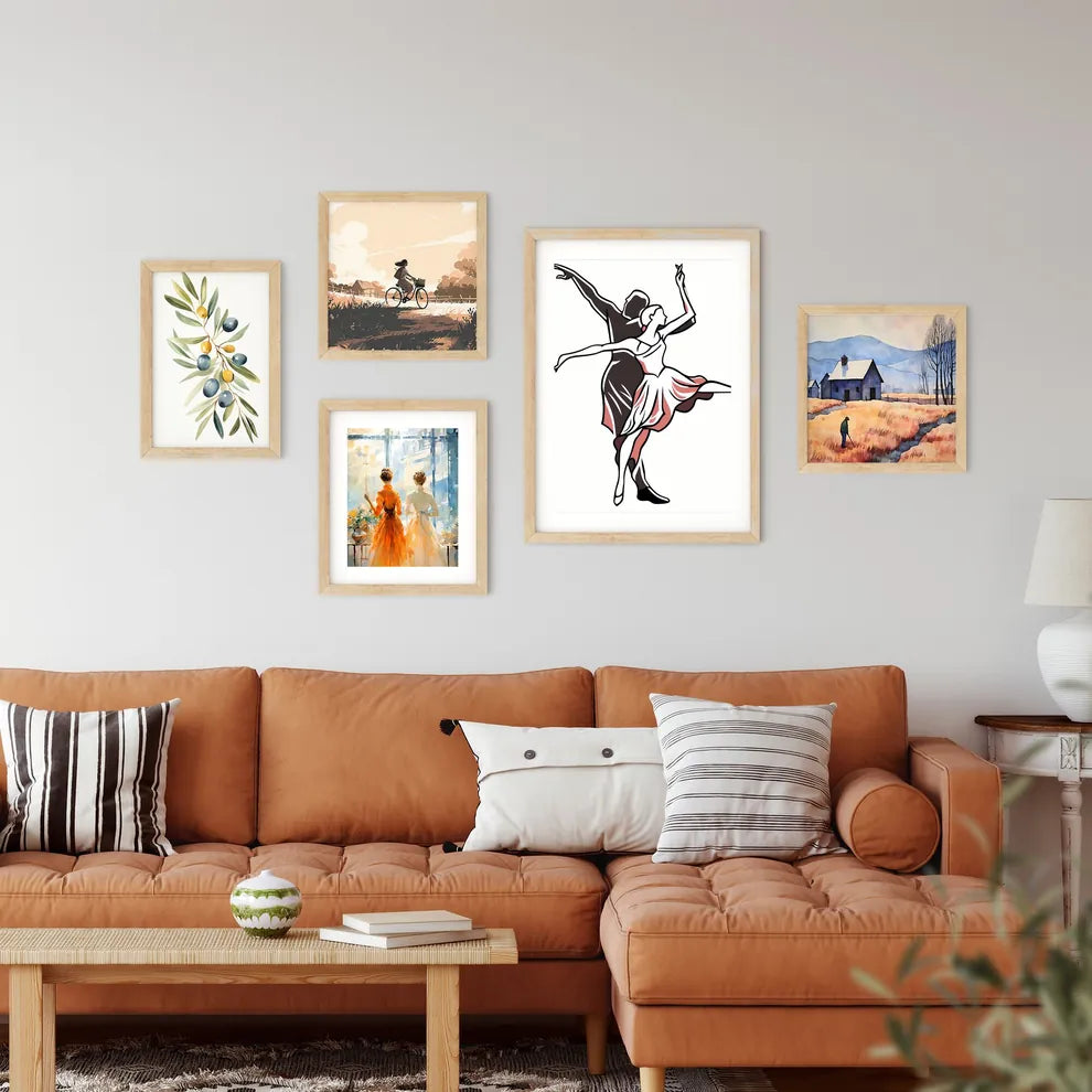 Man And Woman Dancing Art Prin Framed Print