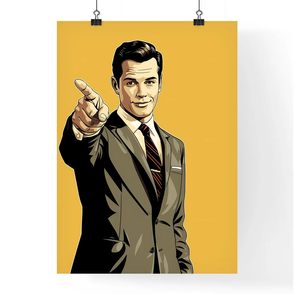 Man In A Suit Pointing His Finger Art Prin Poster
