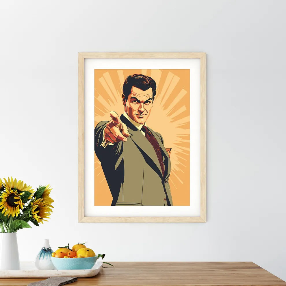 Man Pointing At The Camera Art Prin - Kitchen Hangings