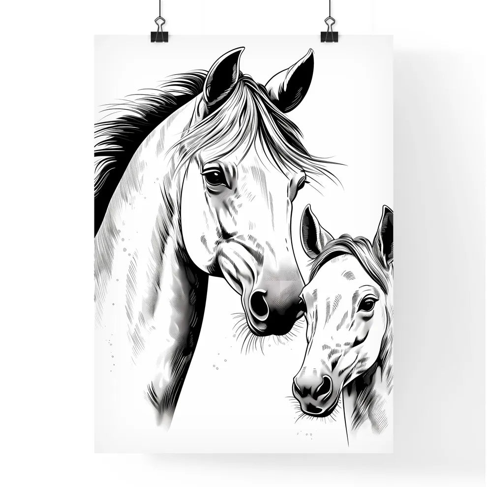 Horse And Foal Drawing Art Pr Poster