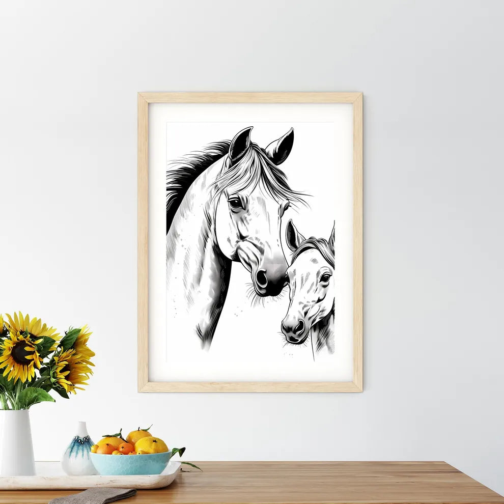Horse And Foal Drawing Art Pr Size Chart