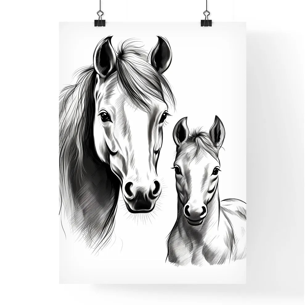 Horse And A Foal Art Print Poster