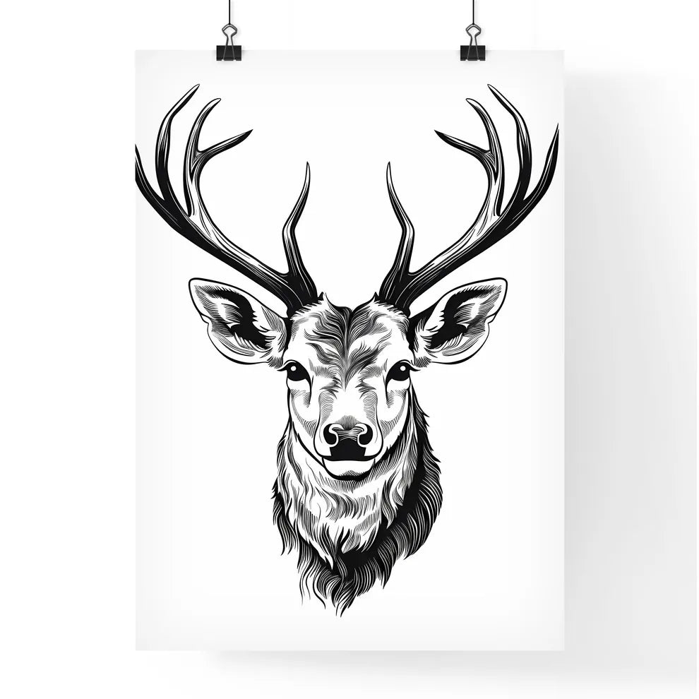Drawing Of A Deer Head Art Pr Poster
