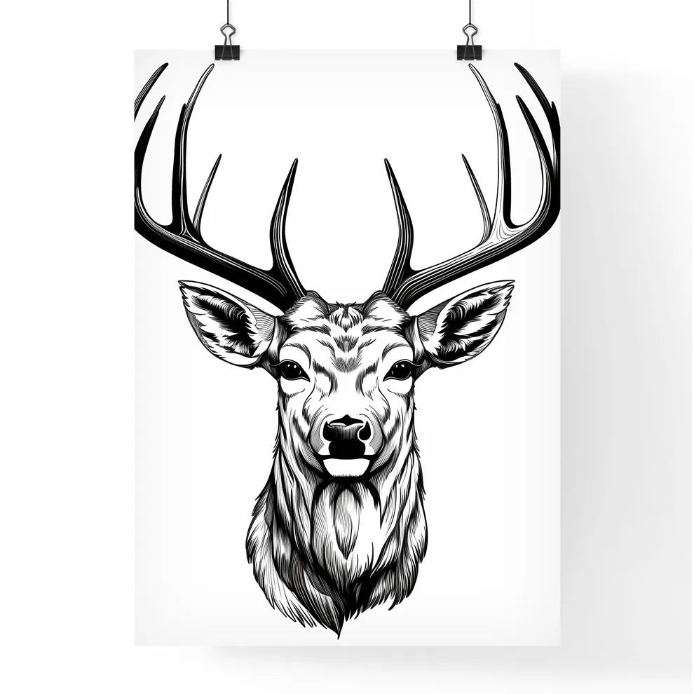 Drawing Of A Deer Head Art Pr Poster