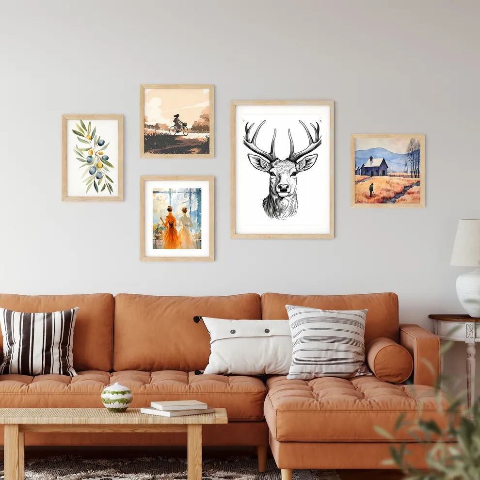 Drawing Of A Deer Art Print Framed Print
