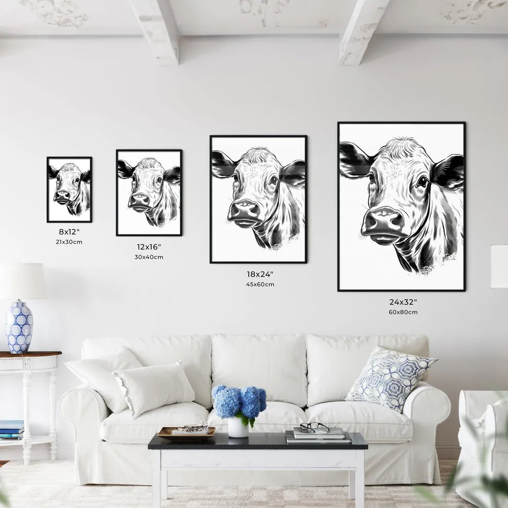 Cow Head With Ears And Nose A Art Print