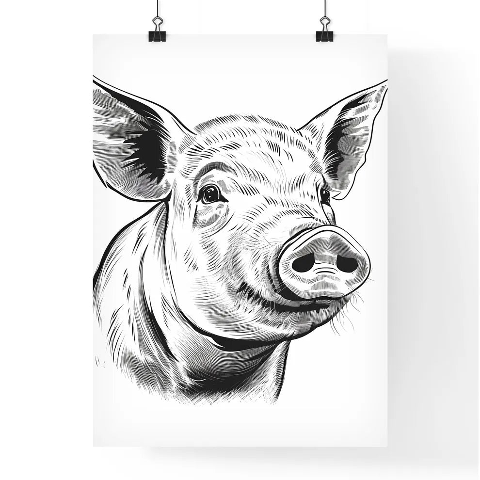 Pig With Large Ears Art Print Poster