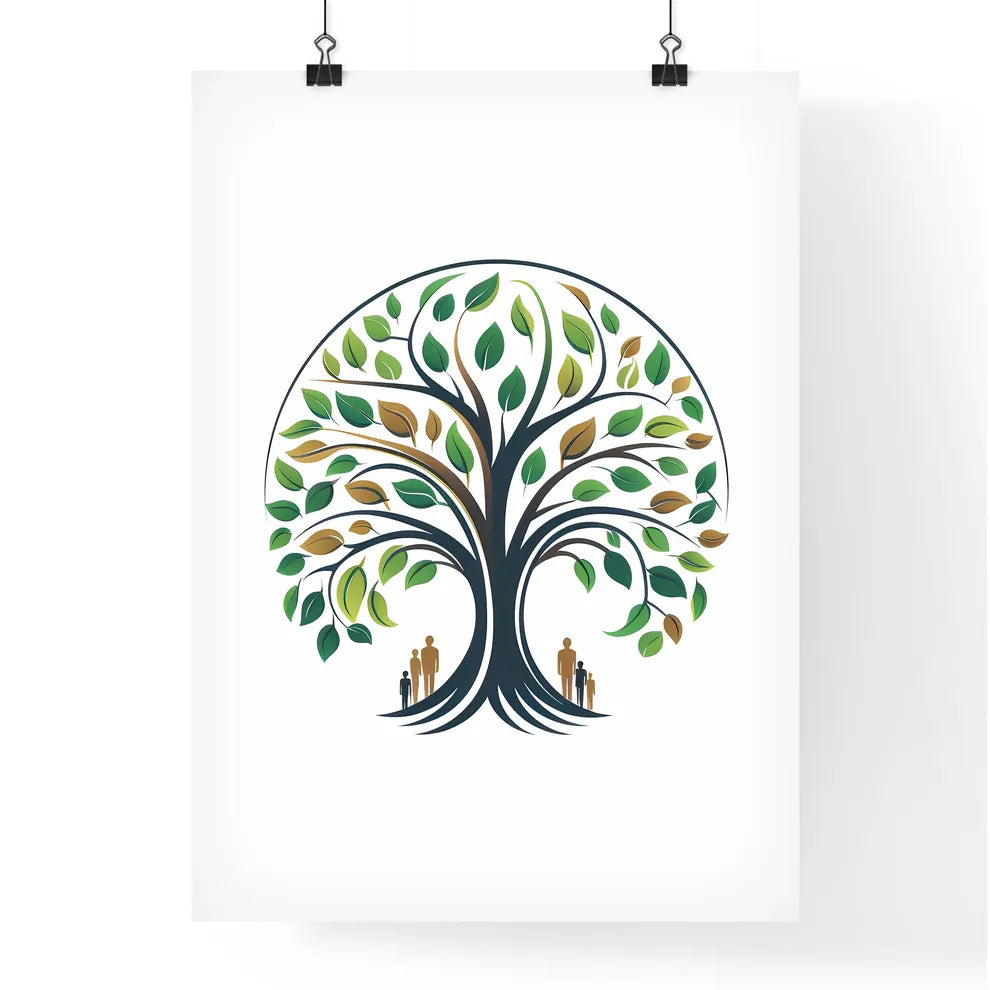 Logo Of A Tree With People Around It Art Pri Poster