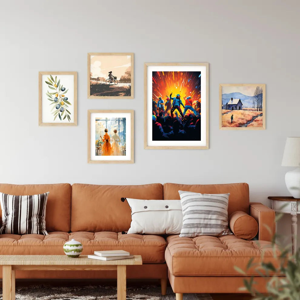 Group Of People Dancing In Front Of A Crowd  Framed Print