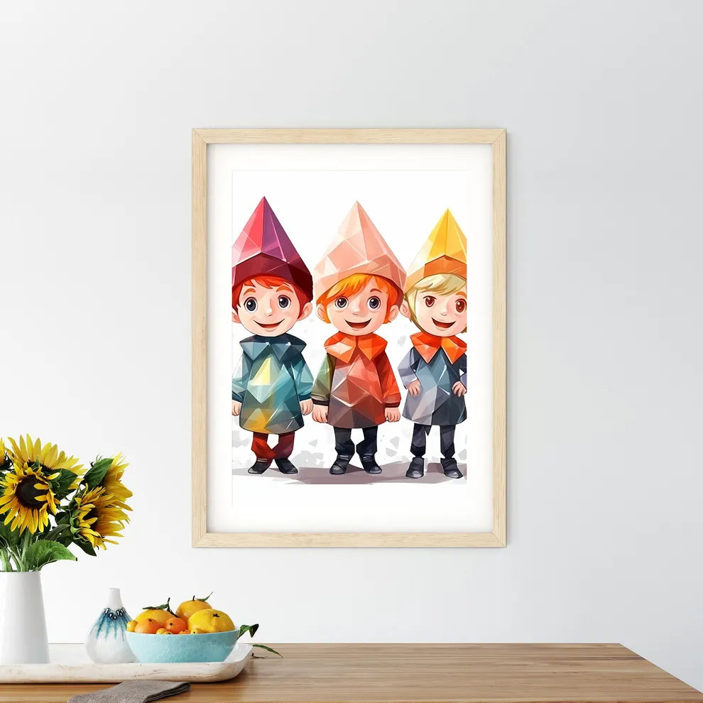 Group Of Cartoon Characters Wearing Colorful - Kitchen Hangings