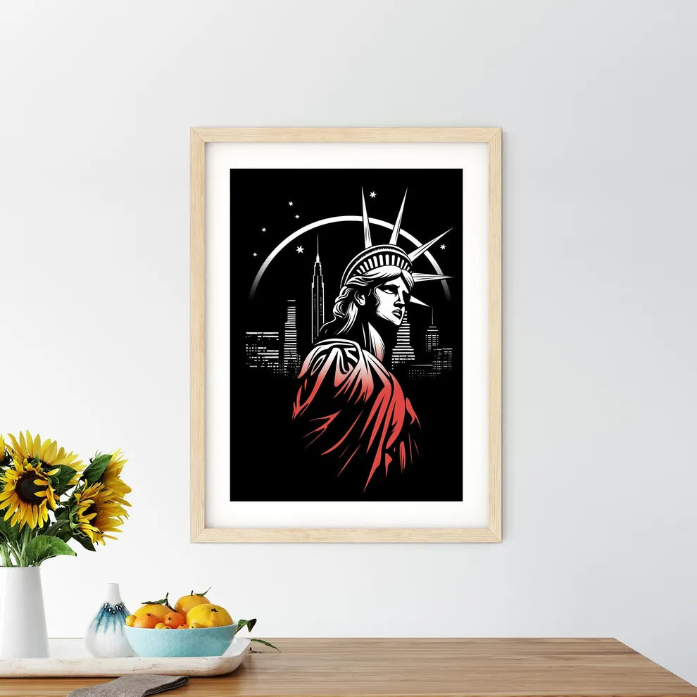 Statue Of Liberty In A City Art Print Size Chart